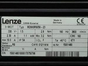MDSKSRS056-23 NEW LENZE MDSKSRS05623 Servo Motor - Picture 1 of 1