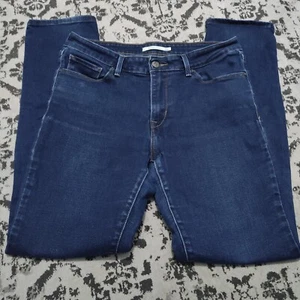Levi’s Jeans Women’s Size 10 Mid-Rise Skinny Dark Wash Distressed Denim - Picture 1 of 7
