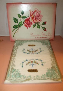 Set 2 Vintage Spunwell Cotton Pillowcase Gift Set Floral Embroidery In Box - Picture 1 of 16