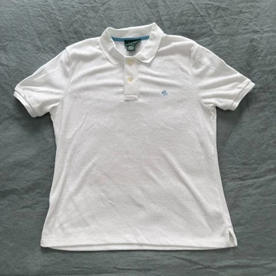 LAUREN RALPH LAUREN Short Sleeve Terry Polo Shirt Womens Large White Preppy VTG - Image 1 of 4