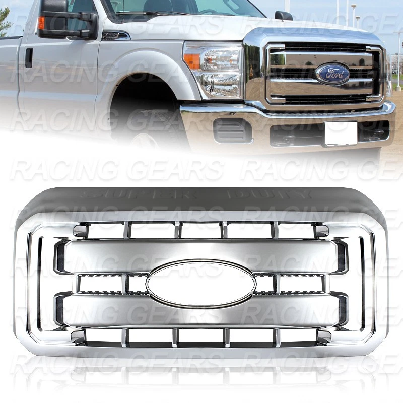 REJILLA CROMADA 1 PIEZA CUBIERTA SUPERPUESTA APTA 11-16 FORD F250 F350 F450 SUPER DUTY Foto 1 de 4