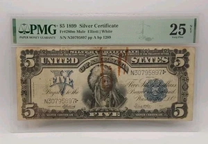 1899 $5 Silver Certificate PMG Very Fine (VF) 25 NET Fr. #280m Mule - Picture 1 of 4