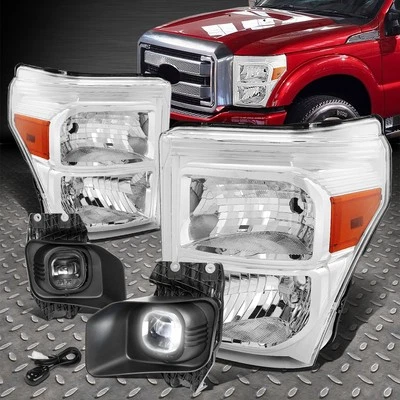 PARA FORD F250-F550 11-16 FARO CROMO/ÁMBAR + FARO ANTINIEBLA LED TRANSPARENTE + BISEL + INTERRUPTOR Foto 1 de 4