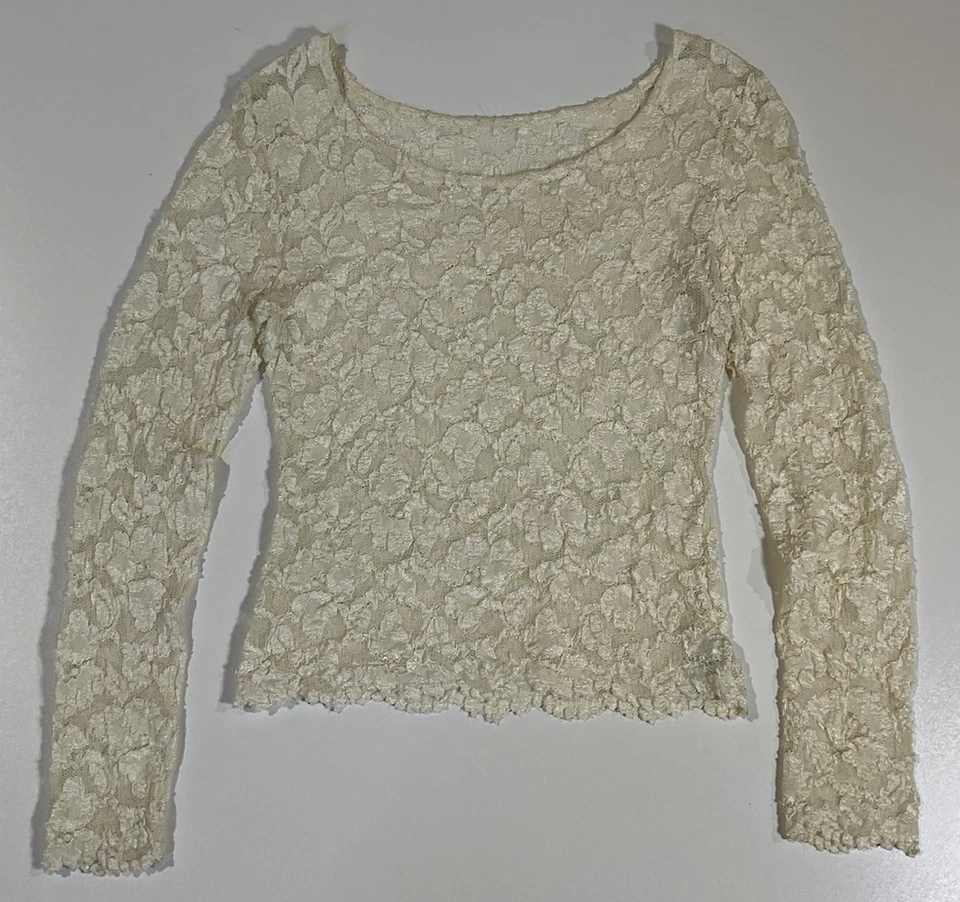 Top Babydoll Vintage Hanky Panky Encaje Manga Larga Talla S Coqueta Floral Hada Años 80 Foto 1 de 4