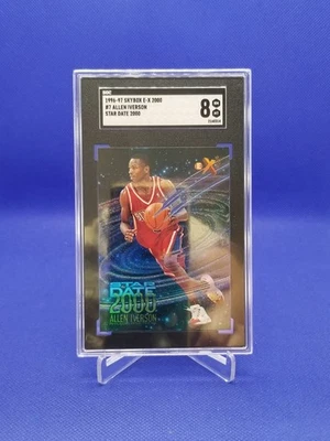 ALLEN IVERSON 1996-97 SKYBOX EX2000 STAR DATE RC #7 Rookie SP SGC 8 - Image 1 of 2