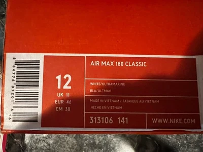 G2U Nike Air Max 180 Classic Size 12 313106 141 - Image 1 of 4