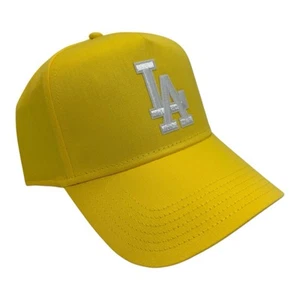 NEU LOS ANGELES DODGERS GELBE MÜTZE 5-TEILIG MITTLERES PROFIL A-RAHMEN BASEBALL DRUCKKNOPFLASCHE - Bild 1 von 3