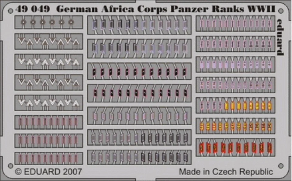 Eduard Corpo Africano Tedesco Ranks WWII Parti Fotoincise 1:48 - Immagine 1 di 1