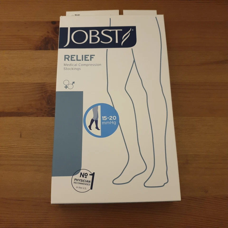 Jobst Relief Beige Medical Compression Stockings - Large Full Calf  15-20 mmHg - Image 1 of 1