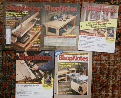 ShopNotes Magazine - Lot of Five (5) - Issue#s 74-78 - Very Good Condition - DIY - Image 1 of 2