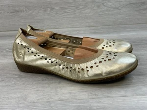 Taos Untold Damen 11,5 Ballerinas goldfarben Leder flacher Ausschnitt bequem Freizeit Slipper - Bild 1 von 11