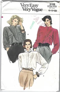 Vogue Sewing Pattern 9108, Vintage Blouse with Variations, Size 8 - 12 Uncut - Picture 1 of 2
