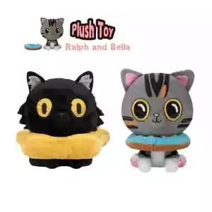 Neu eingetroffen süß weich 20 cm Ralph und Bella Plüschtier Stofftier Cartoon Katze Plüschhaus - Bild 1 von 9