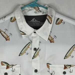 Croft & Barrow Vented Shirt Men’s Large Quick-Dry Fishing Button Up Fish Lures