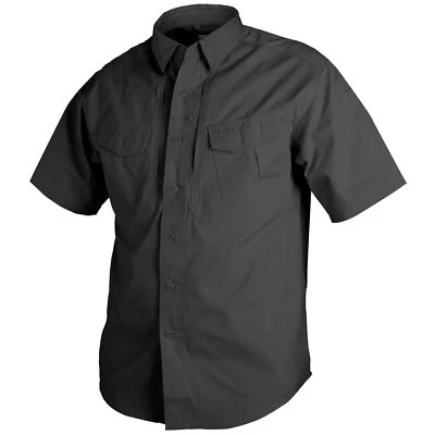 HELIKON-TEX® Helikon Tex Defender Short Sleeve Shirt Schwarz Black kurzarm Hemd Canvas Stoff