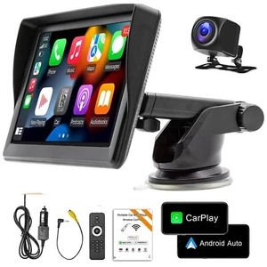 Universal 7" Touch Screen Car Radio Apple CarPlay Android Auto Portable Stereo - Picture 1 of 12
