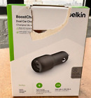 New Belkin Boost Up Charge Dual USB-A Car Charger 37W USB-A To Micro-USB Cable