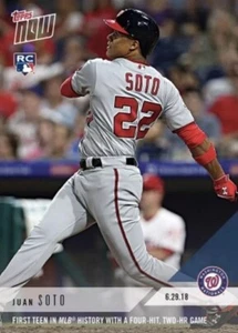 2018 TOPPS NOW #382 JUAN SOTO RC FIRST TEEN IN MLB HISTORY 4 HITS & 2 HR GAME - Picture 1 of 1