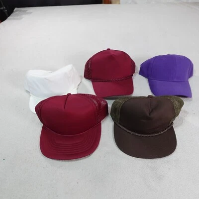 Lote de 5 gorras gorras vintage en blanco Snapback en blanco cuerda roja camionero años 90 Yupoong gorras Foto 1 de 4