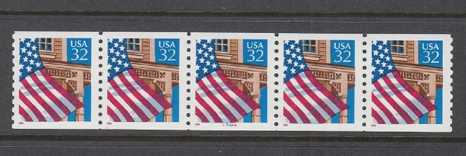 USA PNC SC# 2913 FLAG OVER PORCH 32c SELF ADHESIVE MNH-PL# 45444 -FINGERPRINTS - Image 1 of 1