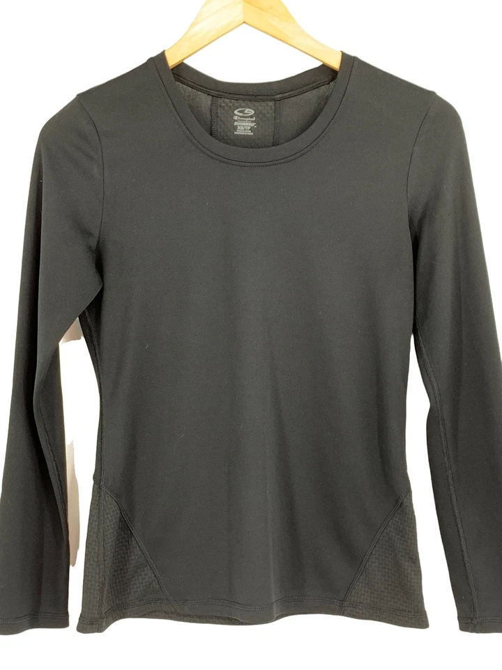 Top de mujer Champion talla XS ropa deportiva negro poliéster manga larga 1474 Foto 1 de 4