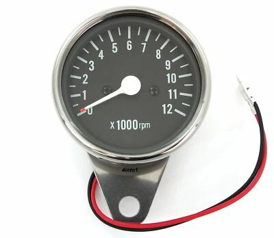 Mini Tachometer - Chrome & Black - 1:7 - LED - Imagem 1 de 2