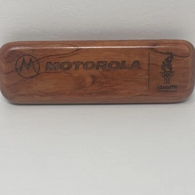 Motorola Branded Rosewood Ballpoint Pen with Rosewood Box 1996 Olympics - image 1 of 4