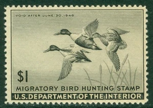 EDW1949SELL: USA 1945 Scott# RW12 Molto Sottile, Mint Mai Usati Catalogo - Foto 1 di 2