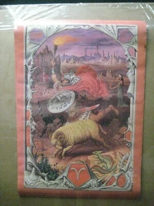 HOROSCOPE ARIES SIGN TAROT VINTAGE REPRINT 1970'S POSTER ZODIAC CNG1373 - Picture 1 of 5