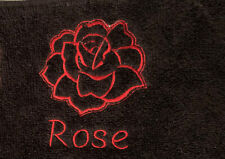 ROSE FLOWER TOWEL - PERSONALISED - FLANNEL / HAND TOWEL / BATH TOWEL