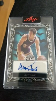 2023 Leaf Metal Halloween Jerry West Autograph Bat Black 1/1 Auto One of One - Image 1 of 2