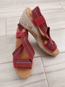 Toni Pons Origens Red Multi-color Stripe Espadrille Wedge Sandal. EU Size 38 - Picture 1 of 8