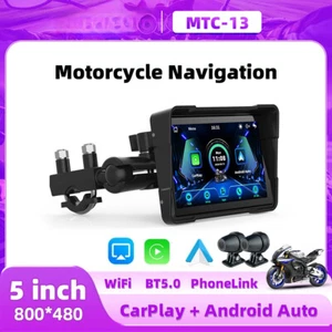 5inch Navigation Motorcycle Dual TB Carplay Display Screen Wireless Auto Monitor - Picture 1 of 31