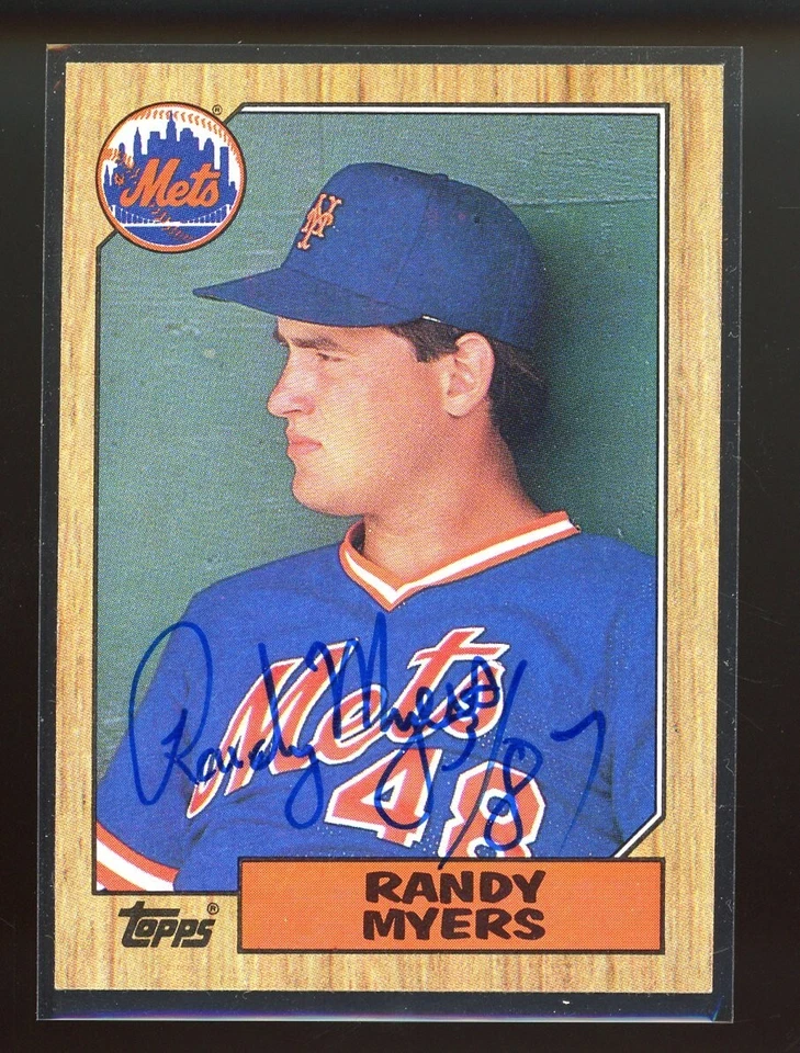 Tarjeta firmada por Randy Myers 1987 Topps autógrafo automático Mets Impossible Padres Cubs Foto 1 de 1