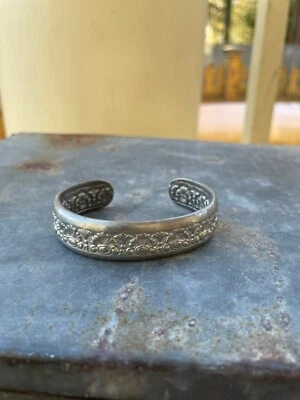 Vintage Pewter Bracelet with design - Image 1 of 4