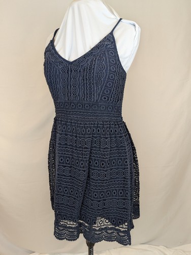 VALENTINO Mini abito Cami collo a V Abercrombie & Fitch taglia small occhiello blu pizzo elasticizzato
