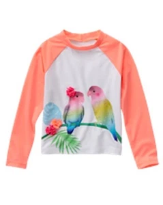 NWT Gymboree Girl LoveBirds Rash Guard Swim shop UPF 50+ 4,5-6,7-8,10-12 - Picture 1 of 1