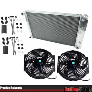 PARA CHEVY CAMARO 78-87 1970-81 MONTE CARLO RADIADOR 3 FILAS ALUMINIO + VENTILADOR 10" 2 PIEZAS - Imagen 1 de 10