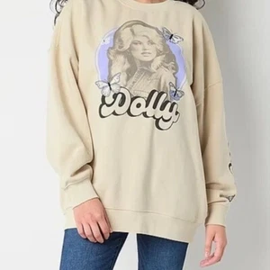 Sweatshirt XXL Dolly Parton Butterfly Embroidered Oversized Boyfriend Tunic Fit - Imagen 1 de 5