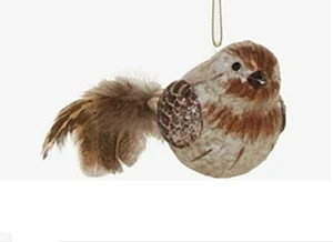 Bloomingdale's Gold Glitter Bird Tree Snap On Ornament - Picture 1 of 1