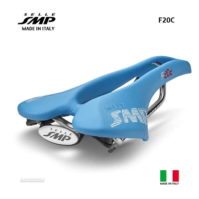 NEW Selle SMP F20C Saddle : LIGHT BLUE - MADE IN iTALY! - Image 1 of 2
