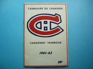 1961/62 MONTREAL CANADIENS HOCKEY MEDIA GUIDE YEARBOOK ANNUAIRE JEAN BELIVEAU - Picture 1 of 10