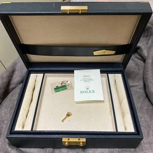 Vintage Rolex Black Large Box With Key + Tag + Guarantee ( Garantie ) 51.00.01 - Picture 1 of 24