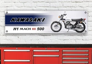 LETRERO DE BANDERA BR498B KAWASAKI H1 500 MACH 3 GARAJE TALLER - Imagen 1 de 1