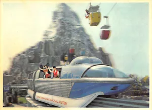 Postal monorraíl Disneyland Tomorrowland Station 1966 Mickey Mouse 3D - Imagen 1 de 2