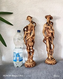 Chinesische Figuren, Mann + Frau, Speckstein, ohne Beschädigung, XXL Ausführung, - Bild 1 von 2