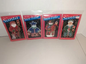 Olde Time Cross Stitch Kits 2 Santa's & 2 Snow Folks - Picture 1 of 6