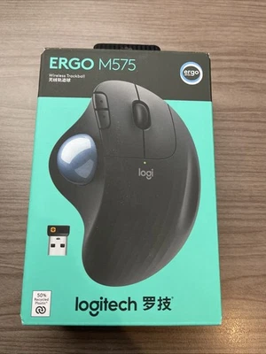 Logitech Ergo M575 Ratón Trackball Inalámbrico - Bluetooth/USB, Ergonómico, Negro Foto 1 de 4