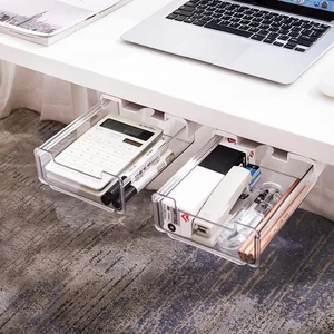 Large Under Desk Drawer 2 Packs Self-Adhesive Storage Organizer Hidden Slide-out - Picture 1 of 6