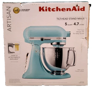 Kitchenaid KSM150PSMI Mineral Water Blue 5 Qt Tilt Head Artisan Stand Mixer~NEW! - Picture 1 of 3